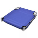 Folding Sun Lounger with Head Cushion Powder-coated Steel Blue