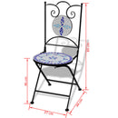 Folding Bistro Chairs 2 pcs Ceramic Blue and White