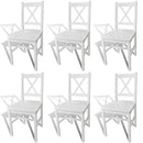 Dining Chairs 6 pcs White Pinewood
