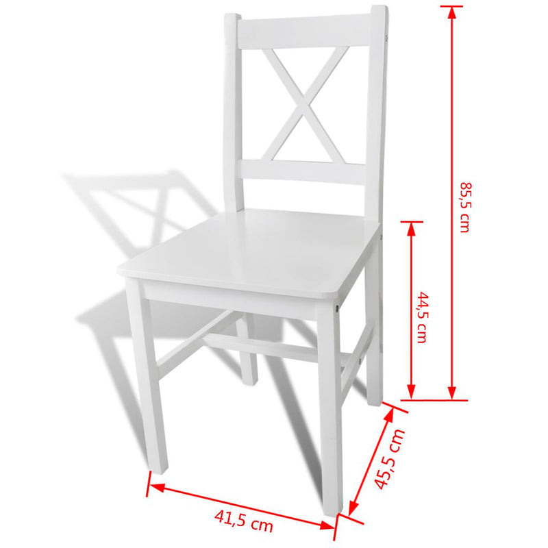 Dining Chairs 6 pcs White Pinewood