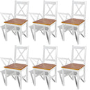 Dining Chairs 6 pcs White Pinewood