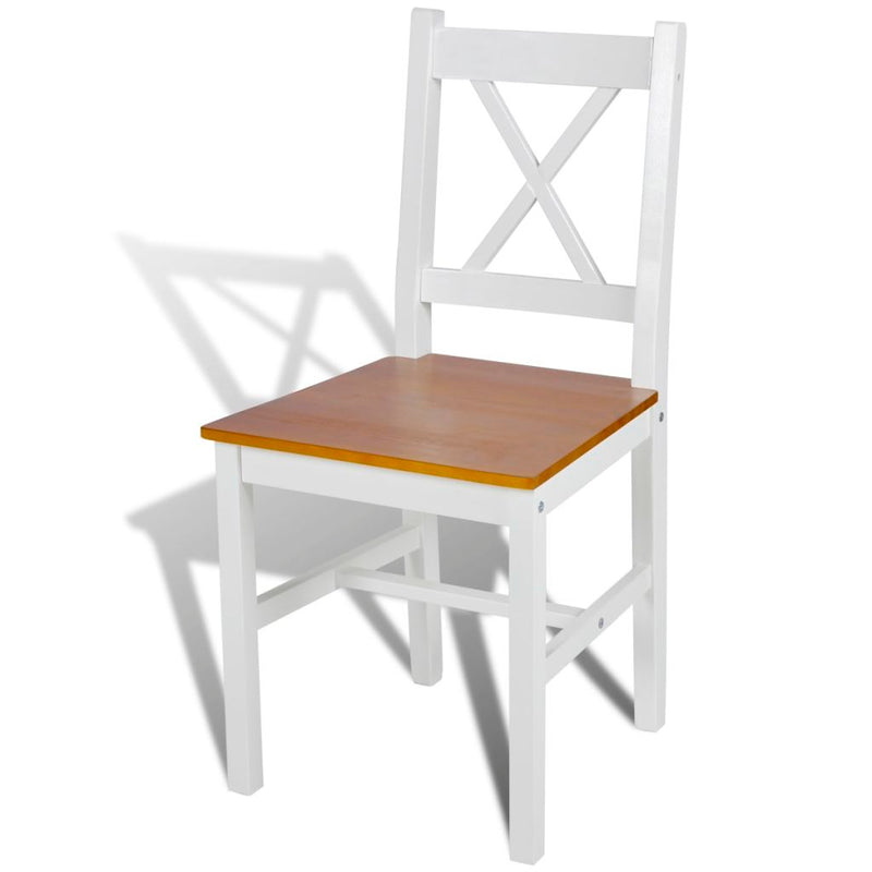 Dining Chairs 6 pcs White Pinewood