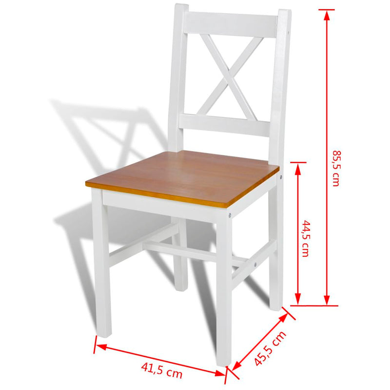 Dining Chairs 6 pcs White Pinewood