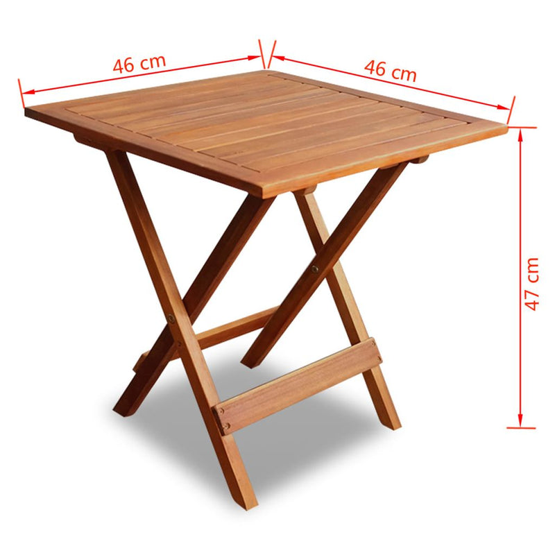 Bistro Table 46x46x47 cm Solid Acacia Wood