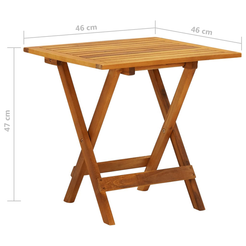 Bistro Table 46x46x47 cm Solid Acacia Wood