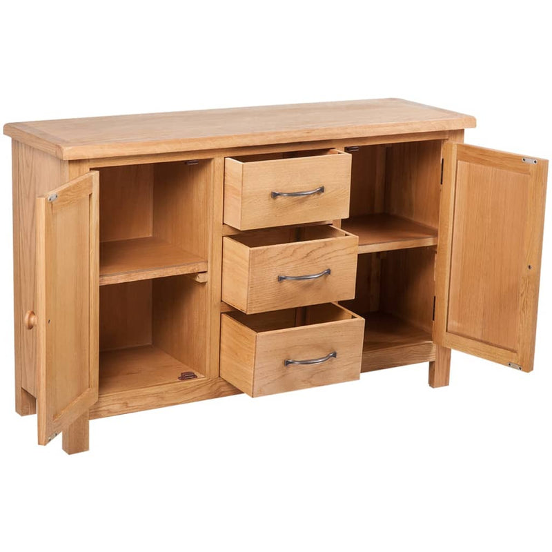 Sideboard with 3 Drawers 110x33,5x70 cm Solid Oak Wood