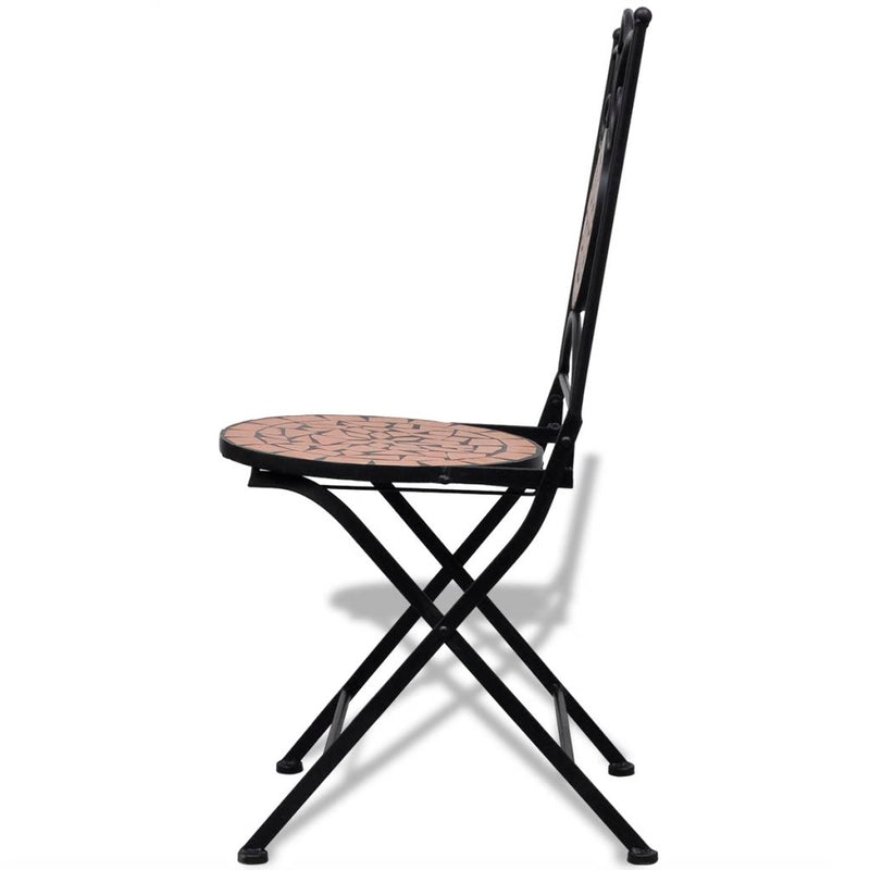 3 Piece Bistro Set Ceramic Tile Terracotta