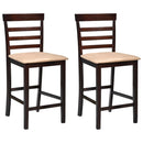 Bar Chairs 2 pcs Brown Fabric