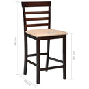 Bar Chairs 2 pcs Brown Fabric