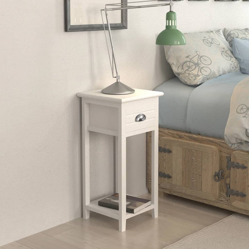 Nightstand with 1 Drawer White.