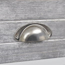 Nightstand 2 pcs with 2 Drawers Grey and White