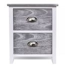Nightstand 2 pcs with 2 Drawers Grey and White