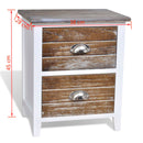 Nightstand 2 pcs with 2 Drawers Brown and White