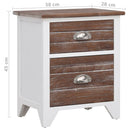 Nightstand 2 pcs with 2 Drawers Brown and White