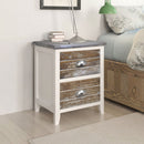 Nightstand 2 pcs with 2 Drawers Brown and White