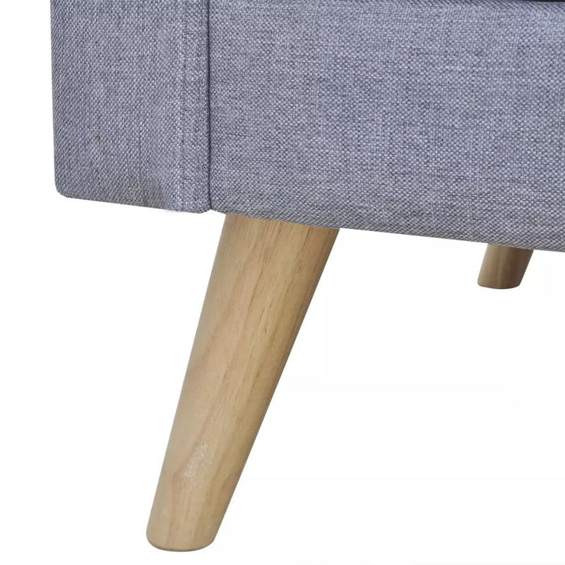 Sofa 2-Seater Fabric Light Grey