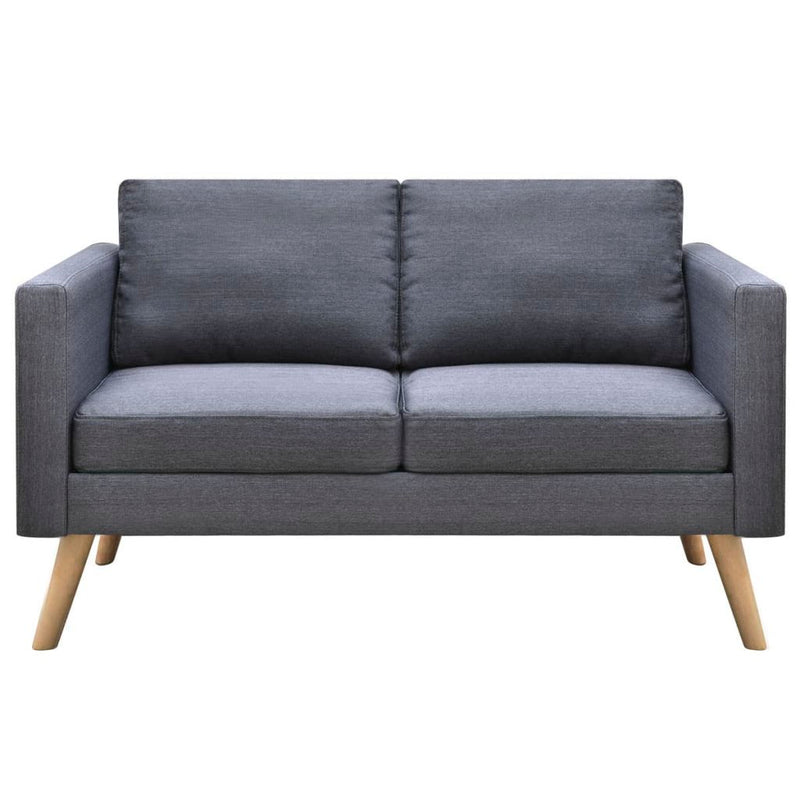 Sofa 2-Seater Fabric Dark Grey