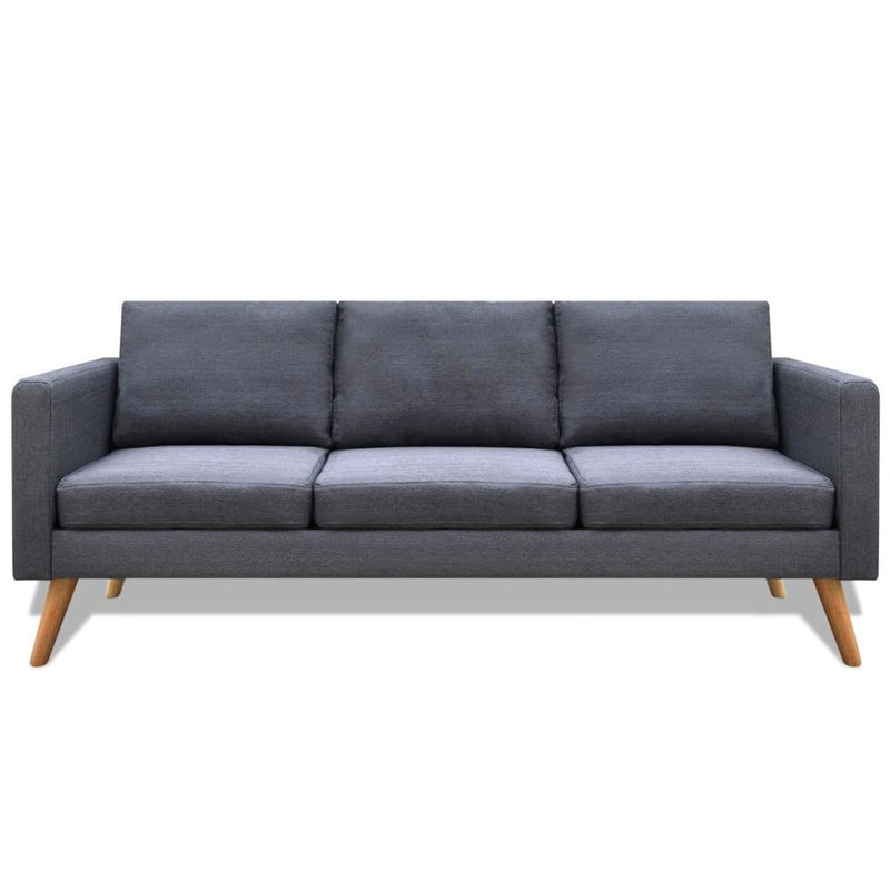 Sofa 3-Seater Fabric Dark Grey