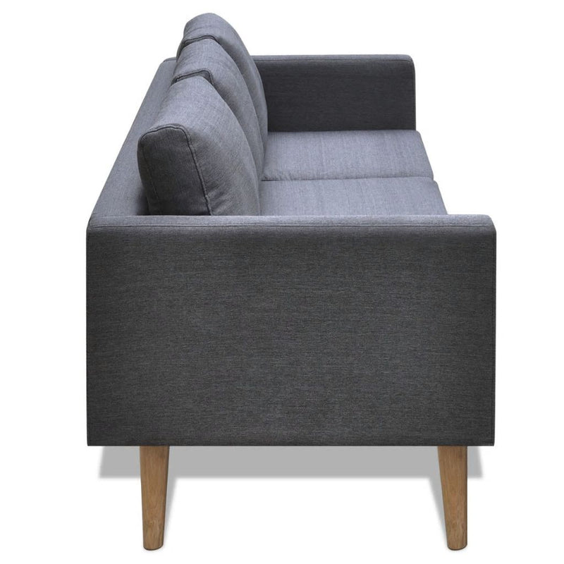 Sofa 3-Seater Fabric Dark Grey