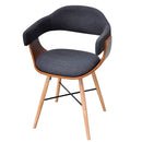 Dining Chairs 4 pcs Dark Grey Bent Wood and Fabric