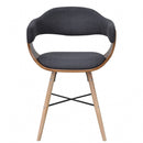 Dining Chairs 4 pcs Dark Grey Bent Wood and Fabric