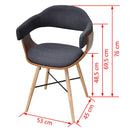 Dining Chairs 4 pcs Dark Grey Bent Wood and Fabric