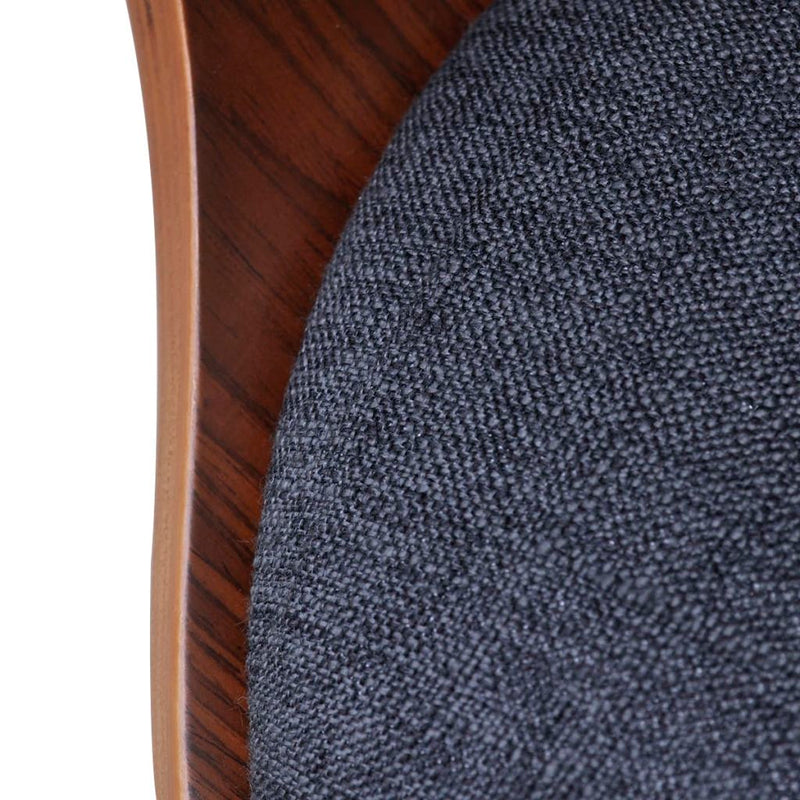 Dining Chairs 6 pcs Dark Grey Bent Wood and Fabric