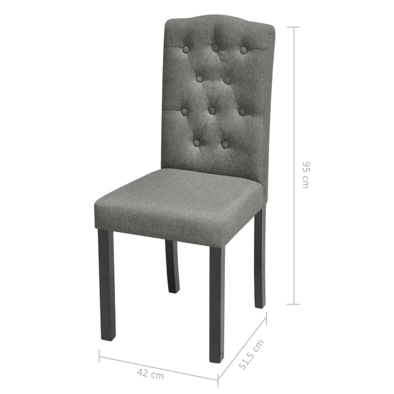 Dining Chairs 4 pcs Light Grey Fabric