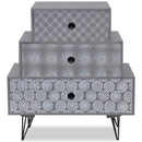 Nightstand with 3 Drawers Grey