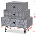 Nightstand with 3 Drawers Grey