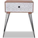 Nightstand with 1 Drawer Rectangular Brown