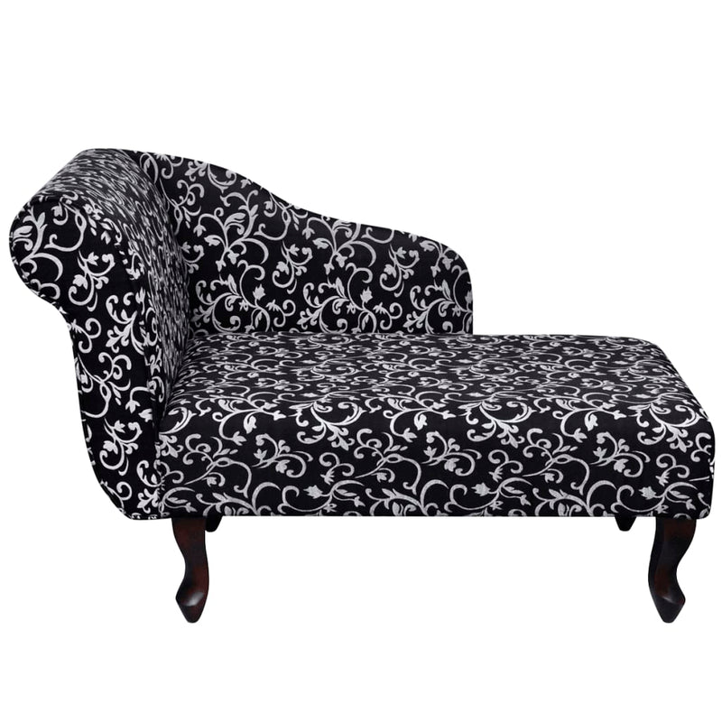 Chaise Longue Black and White Fabric