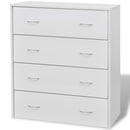Sideboard with 4 Drawers 60x30.5x71 cm White