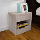 Nightstand 2 pcs with Drawer Oak Colour