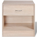 Nightstand 2 pcs with Drawer Oak Colour