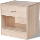 Nightstand 2 pcs with Drawer Oak Colour