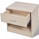 Nightstand 2 pcs with Drawer Oak Colour