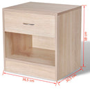 Nightstand 2 pcs with Drawer Oak Colour