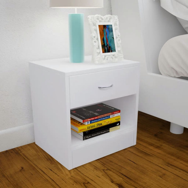 Nightstand 2 pcs with Drawer White