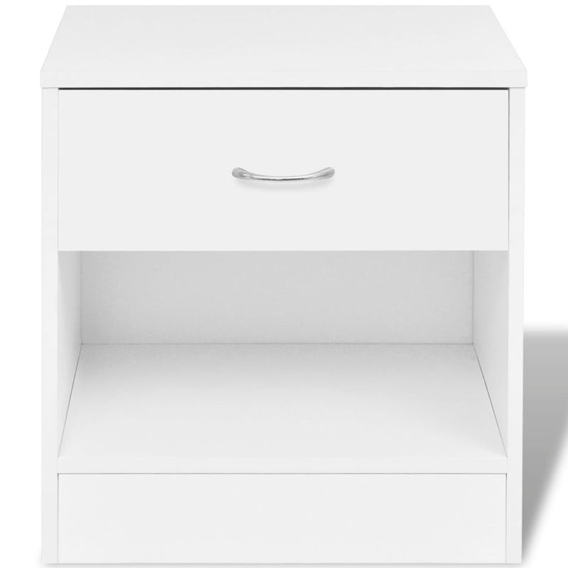 Nightstand 2 pcs with Drawer White