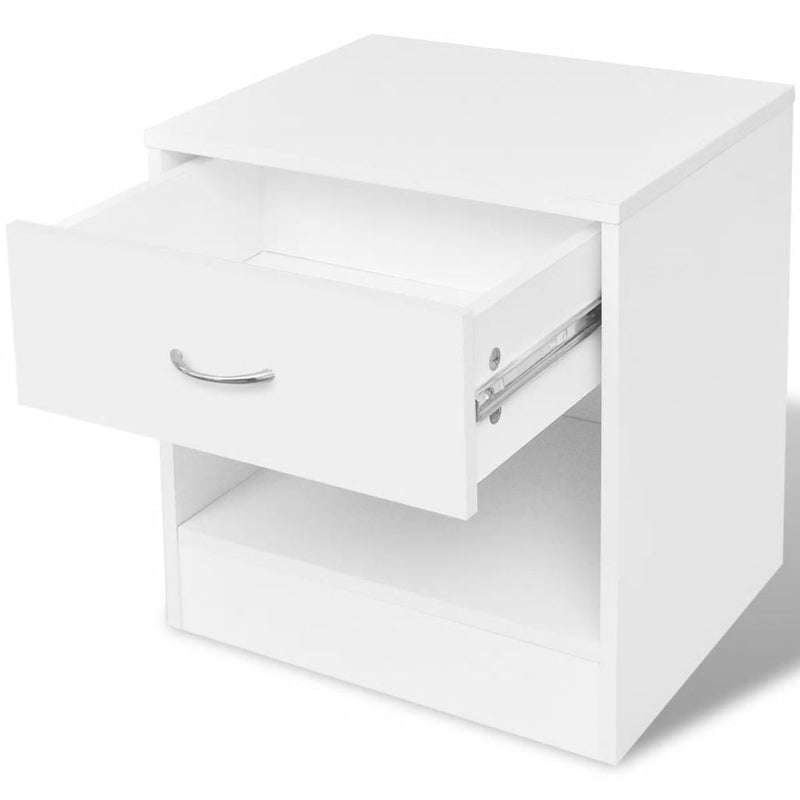 Nightstand 2 pcs with Drawer White