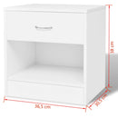 Nightstand 2 pcs with Drawer White