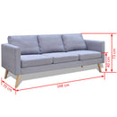 Sofa Set 2-Seater and 3-Seater Fabric Light Grey