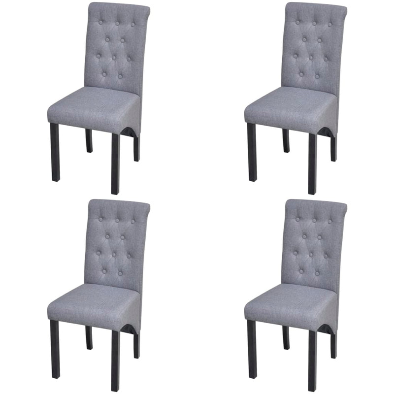 Dining Chairs 4 pcs Light Grey Fabric