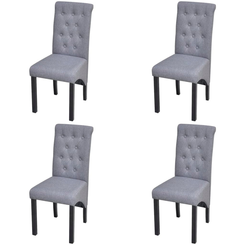 Dining Chairs 4 pcs Light Grey Fabric