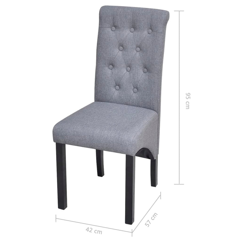 Dining Chairs 4 pcs Light Grey Fabric