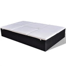 Double Sun Lounger with Cushion Poly Rattan Black