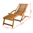 Deck Chair with Footrest Solid Acacia Wood