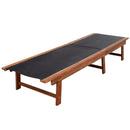 Sun Lounger Solid Acacia Wood and Textilene