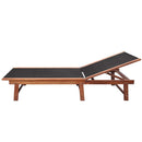 Sun Lounger Solid Acacia Wood and Textilene